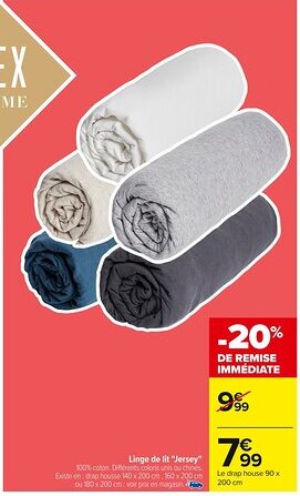 Carrefour Linge de lit "Jersey" offre