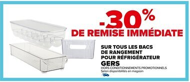 Carrefour Sur tous les bacs de rangement pour réfrigérateur gers offre