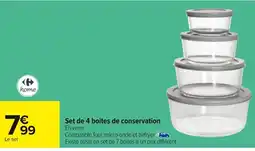 Carrefour Set de 4 boites de conservation offre
