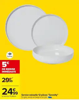 Carrefour Service vaisselle 12 pièces "Serenity" offre