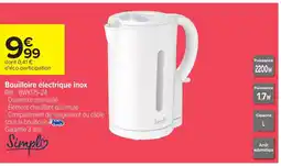 Carrefour Bouilloire électrique inox offre