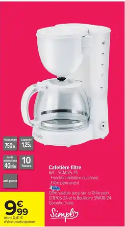 Carrefour Cafetière filtre offre