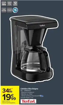 Carrefour TEFAL Cafetière filtre Enigma offre