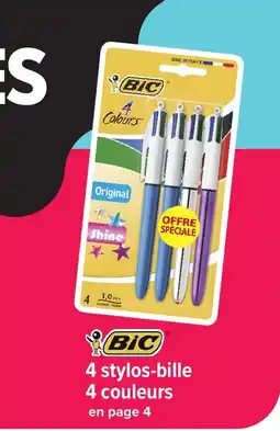 Carrefour BIC 4 stylos-bille 4 couleurs offre