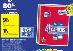 Carrefour OXFORD Lot de 4 cahiers OpenFlex offre