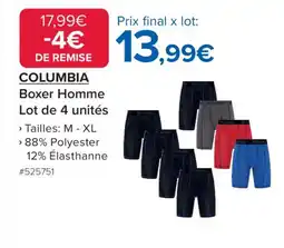 Costco Columbia Boxer Homme offre