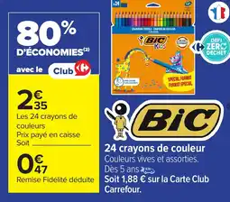 Carrefour BIC 24 crayons de couleur offre