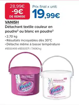 Costco Vanish Détachant textile couleur en poudre² ou blanc en poudre² offre