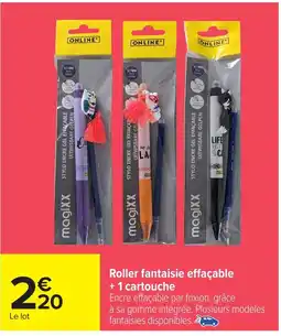 Carrefour Roller fantaisie effaçable + 1 cartouche offre