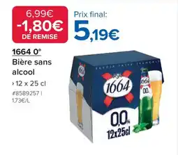 Costco 1664 0° Bière sans alcool offre