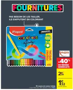 Carrefour 18 crayons de couleur Infinity offre