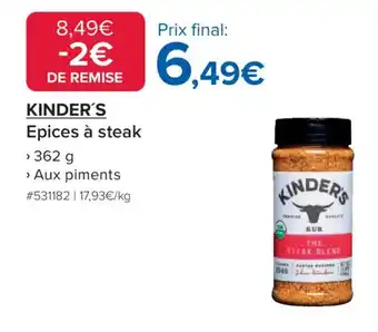 Costco Kinder's Epices à steak offre