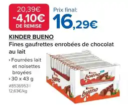 Costco Kinder Bueno Fines gaufrettes enrobées de chocolat au lait offre