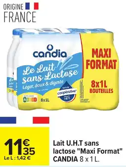 Carrefour Lait U.H.T sans lactose "Maxi Format" Candia offre