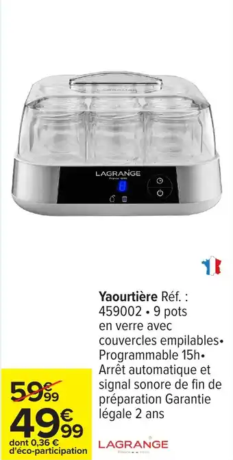 Carrefour Yaourtière offre