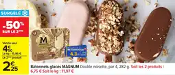 Carrefour Bâtonnets glacés magnum offre