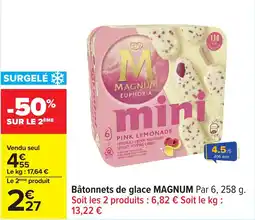 Carrefour Bâtonnets de glace magnum offre