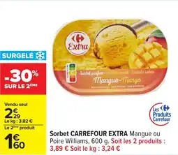 Carrefour Sorbet carrefour extra offre