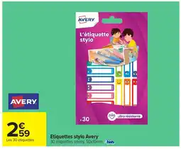 Carrefour AVERY Etiquettes stylo offre