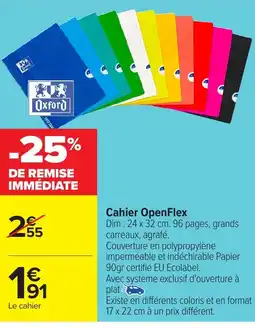 Carrefour OXFORD Cahier OpenFlex offre