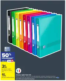 Carrefour Classeur rigide Color Life offre