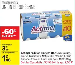 Carrefour Actimel "Édition limitée" Danone offre