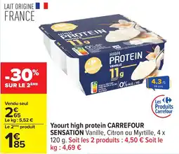 Carrefour Yaourt high protein carrefour sensation offre