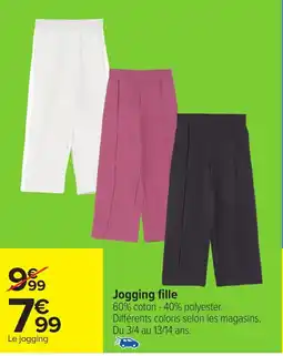 Carrefour Jogging fille offre