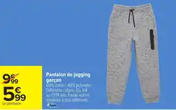 Carrefour Pantalon de jogging garçon offre