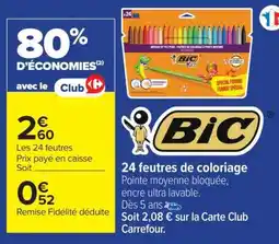 Carrefour BIC KIDS 24 feutres de coloriage offre