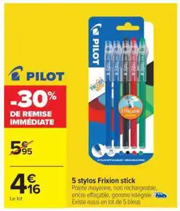 Carrefour 5 stylos Frixion stick offre