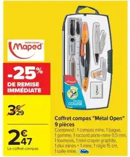 Carrefour Coffret compas Métal Open 9 pièces offre
