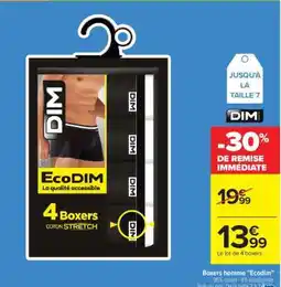 Carrefour Boxers Homme Ecodim offre