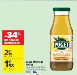 Carrefour Market Sauce Marinade PUGET offre