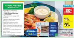 Carrefour Market Gambas sauvages entières crues congelées CARREFOUR EXTRA offre