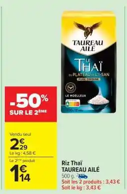 Carrefour Market Riz Thai Taureau Ailé offre