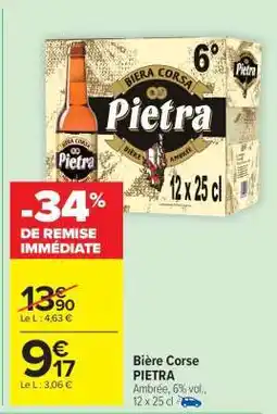 Carrefour Market Bière Corse PIETRA offre