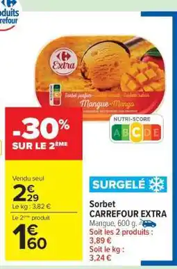 Carrefour Market Sorbet CARREFOUR EXTRA offre