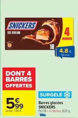 Carrefour Market Barres Glacées Snickers offre