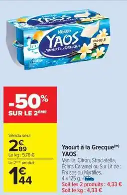 Carrefour Market Yaourt à la Grecque YAOS offre