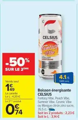 Carrefour Market Boisson énergisante CELSIUS offre