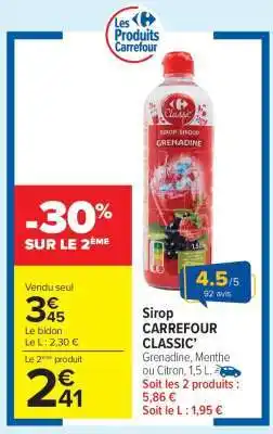 Carrefour Market Sirop CARREFOUR CLASSIC offre