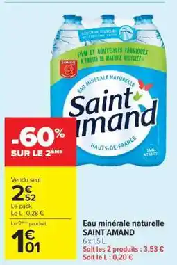 Carrefour Market Eau Minérale Naturelle Saint Amand offre