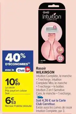Carrefour Market Rasoir WILKINSON offre