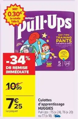 Carrefour Market Culottes d’apprentissage HUGGIES offre