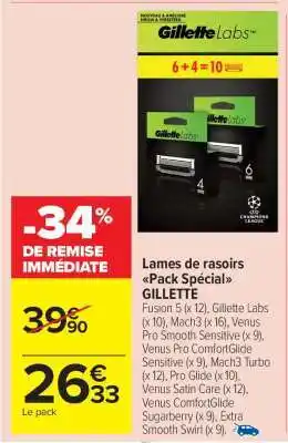 Carrefour Market Lames de rasoirs Pack Spécial GILLETTE offre