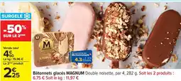 Carrefour Bâtonnets glacés MAGNUM Double noisette offre