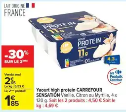 Carrefour Yaourt high protein CARREFOUR SENSATION offre