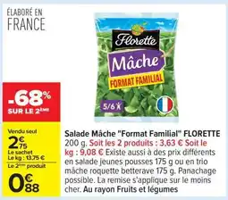 Carrefour Salade Mâche Format Familial FLORETTE offre