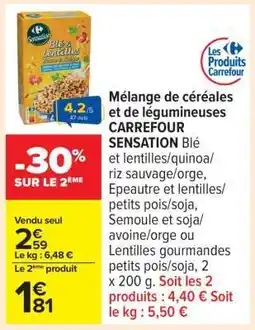 Carrefour Mélange de céréales et de légumineuses CARREFOUR SENSATION offre